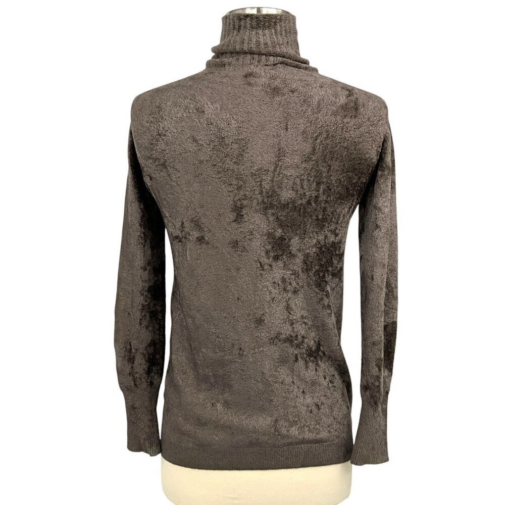 Transit Par Such Velvet Turtleneck Sweater Brown Size M Long Sleeve Lightweight - Picture 3 of 9